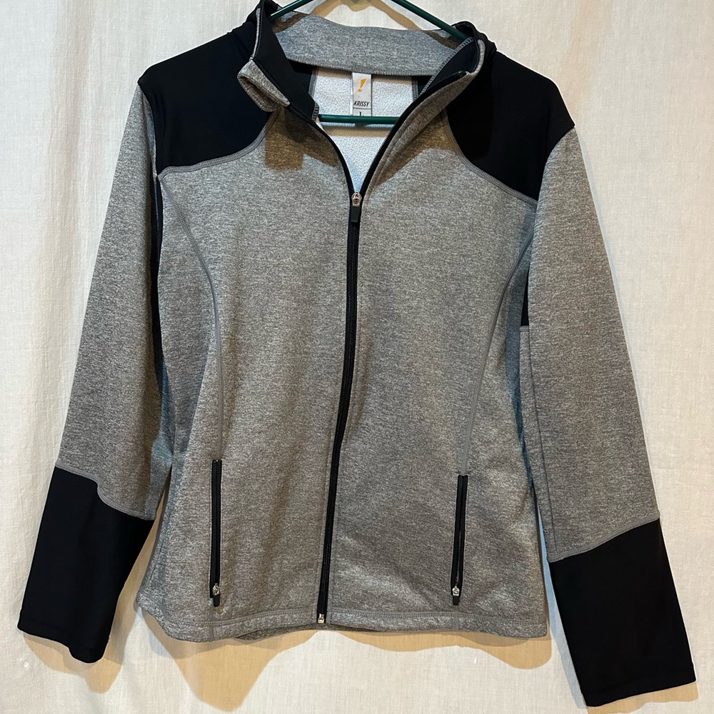 Woman’s Gray and Black Athletic Jacket